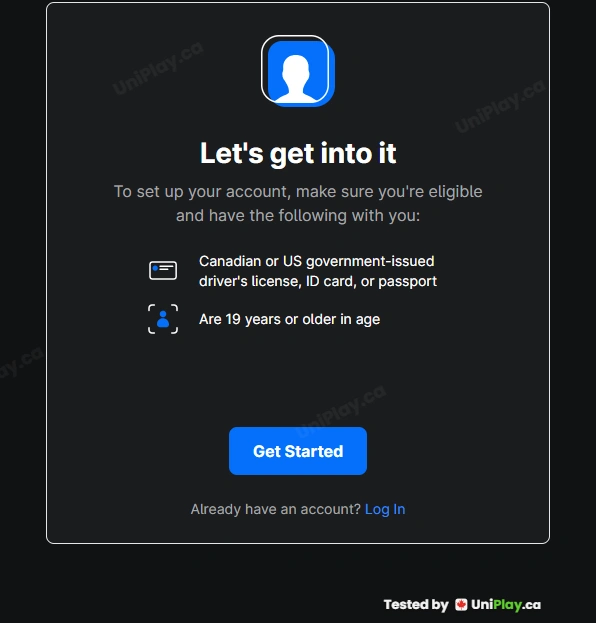 TheScore Bet — registration step 1