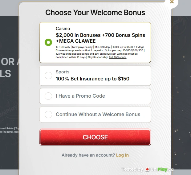 ToonieBet — registration step 1