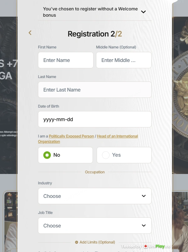 ToonieBet — registration step 4