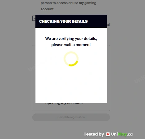 Wheel of Fortune Casino — registration step 5