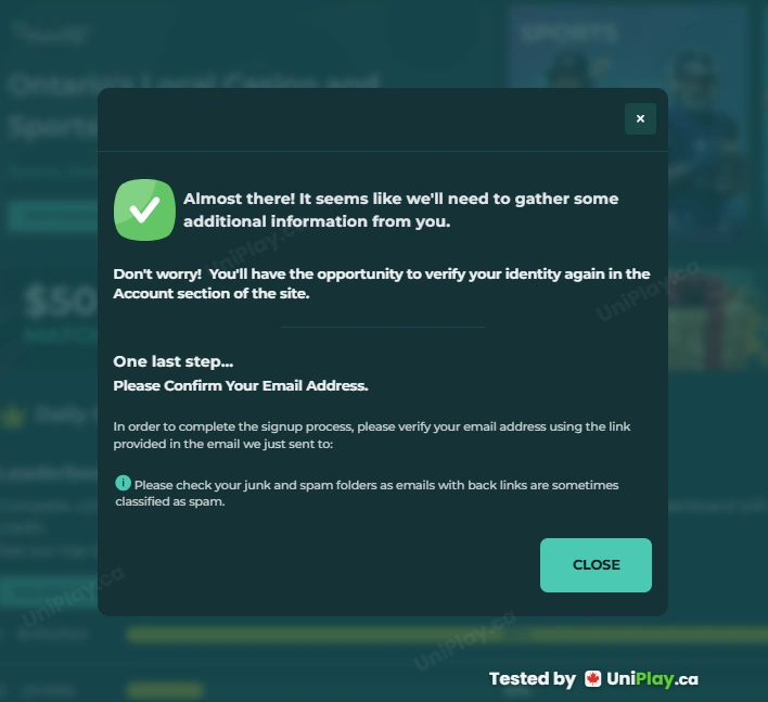 Maverick Games — registration step 6