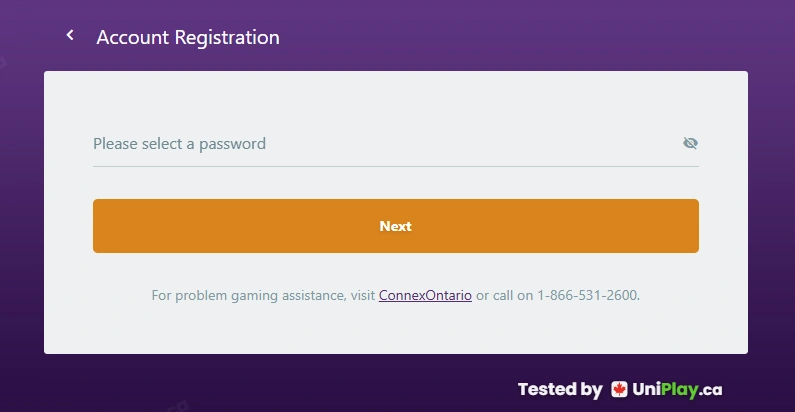 Zodiac Casino — registration step 3