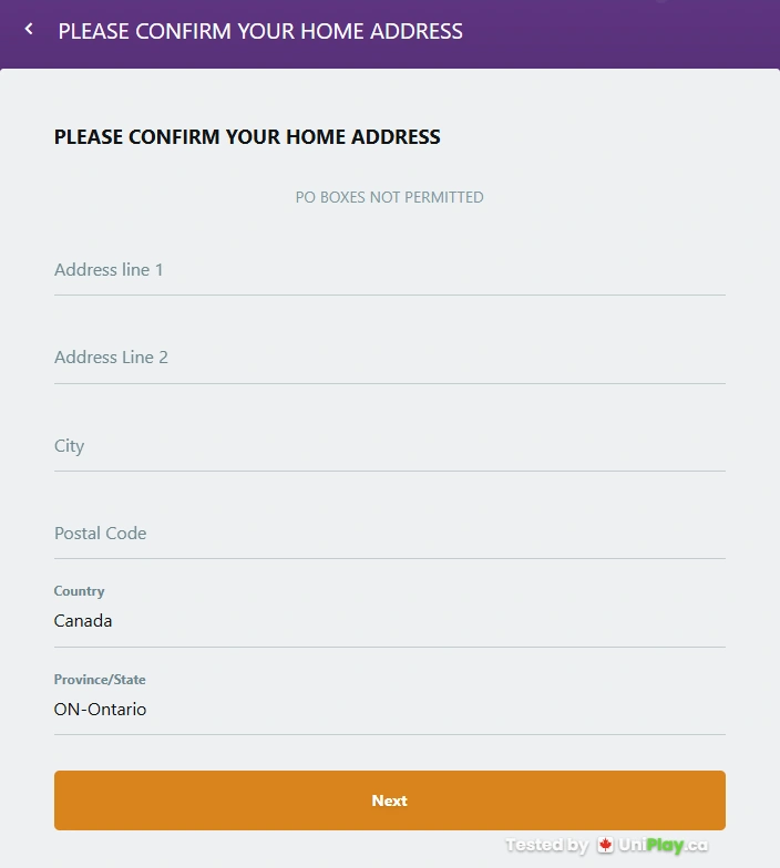 Zodiac Casino — registration step 4