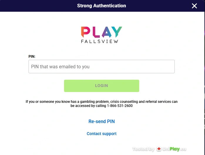 Play Fallsview — registration step 5